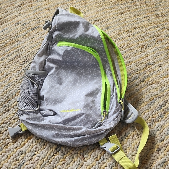 Eddie Bauer Gray and Neon Yellow Backpack - Picture 1 of 5